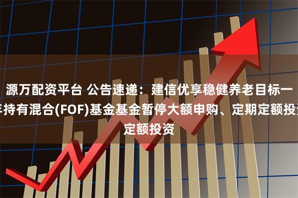源万配资平台 公告速递：建信优享稳健养老目标一年持有混合(FOF)基金基金暂停大额申购、定期定额投资