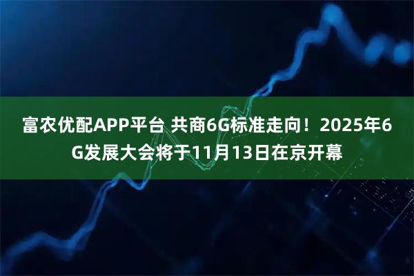 富农优配APP平台 共商6G标准走向！2025年6G发展大会将于11月13日在京开幕