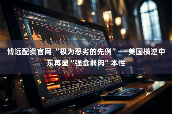 博远配资官网 “极为恶劣的先例”——美国横逆中东再显“强食弱肉”本性