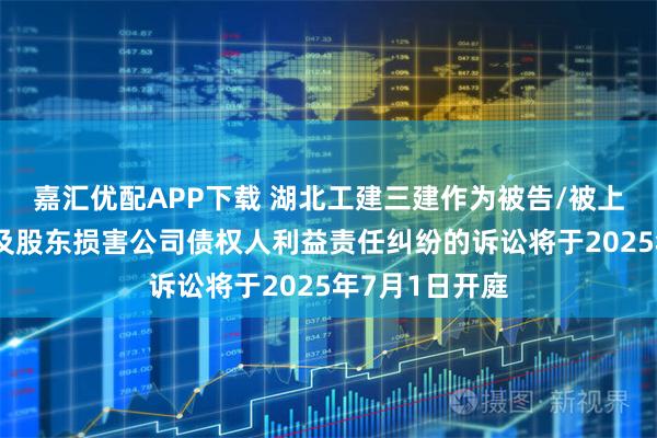 嘉汇优配APP下载 湖北工建三建作为被告/被上诉人的1起涉及股东损害公司债权人利益责任纠纷的诉讼将于2025年7月1日开庭